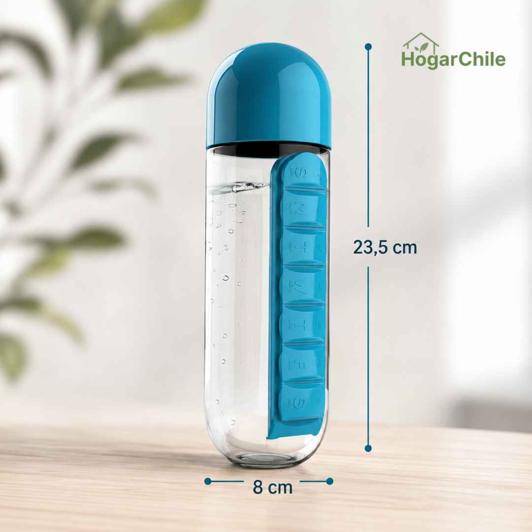 Botella Pastillero 3 en 1 | 600ML ⭐